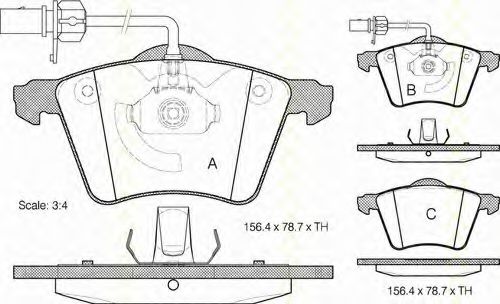 Imagine set placute frana,frana disc TRISCAN 8110 29026