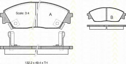 Imagine set placute frana,frana disc TRISCAN 8110 40885