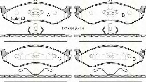 Imagine set placute frana,frana disc TRISCAN 8110 80525