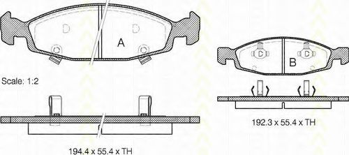 Imagine set placute frana,frana disc TRISCAN 8110 80527