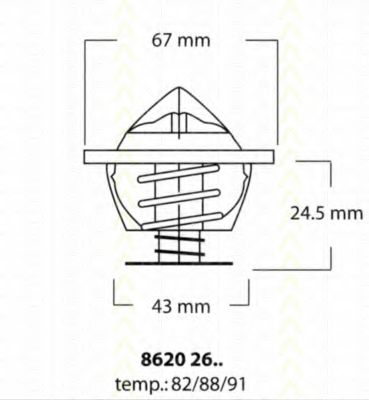 Imagine termostat,lichid racire TRISCAN 8620 2682