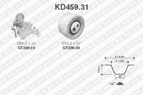 Imagine Set curea de distributie SNR KD459.31