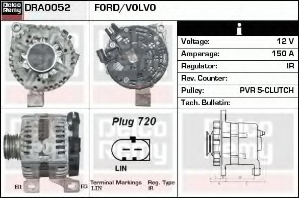 Imagine Generator / Alternator DELCO REMY DRA0052