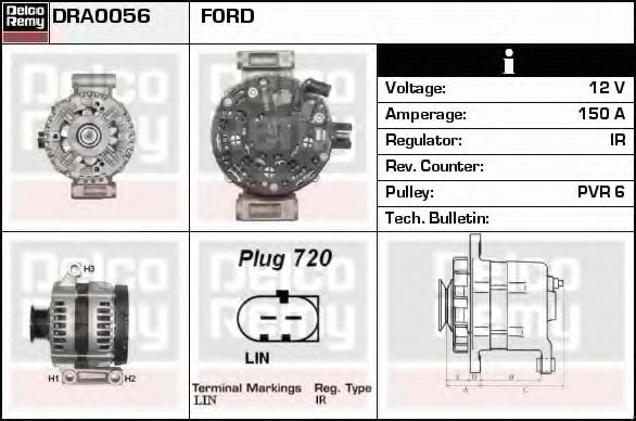 Imagine Generator / Alternator DELCO REMY DRA0056