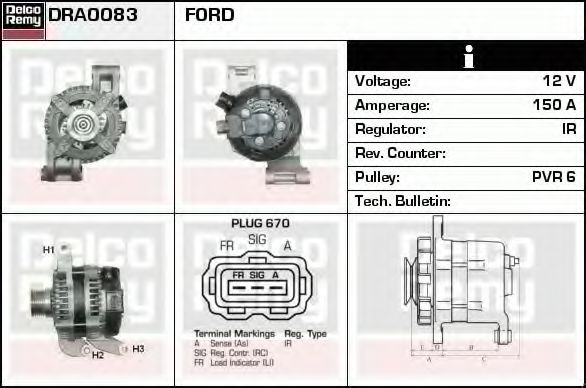 Imagine Generator / Alternator DELCO REMY DRA0083