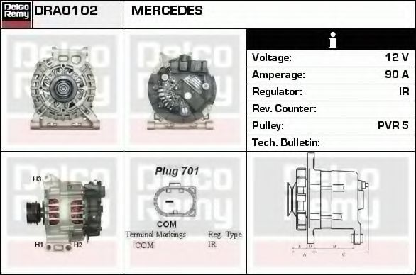 Imagine Generator / Alternator DELCO REMY DRA0102