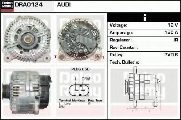 Imagine Generator / Alternator DELCO REMY DRA0124