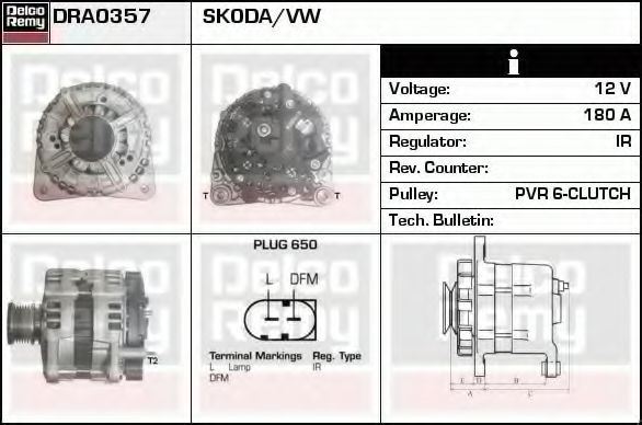 Imagine Generator / Alternator DELCO REMY DRA0357