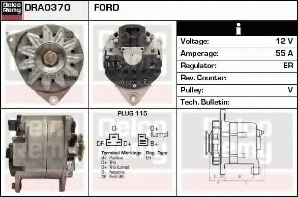 Imagine Generator / Alternator DELCO REMY DRA0370