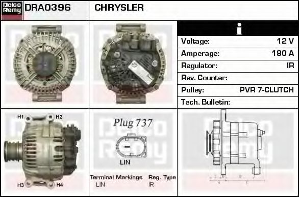 Imagine Generator / Alternator DELCO REMY DRA0396