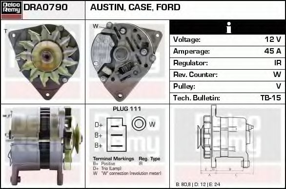 Imagine Generator / Alternator DELCO REMY DRA0790