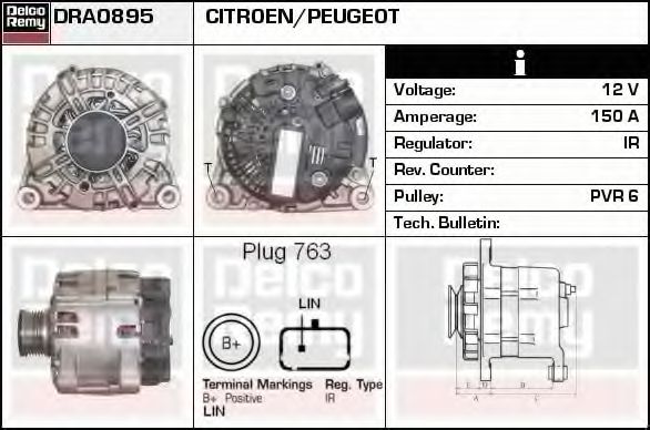 Imagine Generator / Alternator DELCO REMY DRA0895