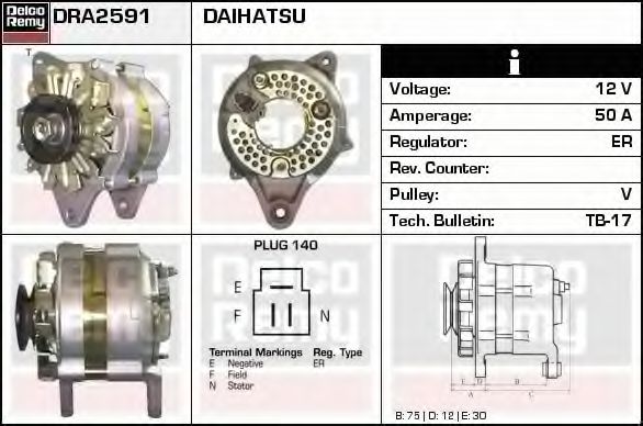 Imagine Generator / Alternator DELCO REMY DRA2591