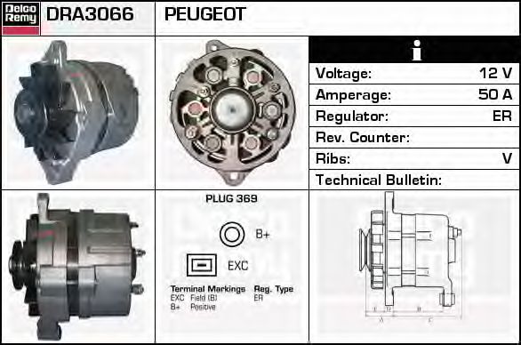 Imagine Generator / Alternator DELCO REMY DRA3066