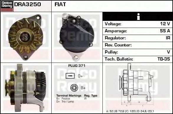 Imagine Generator / Alternator DELCO REMY DRA3250