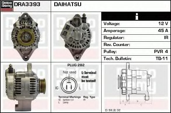 Imagine Generator / Alternator DELCO REMY DRA3393