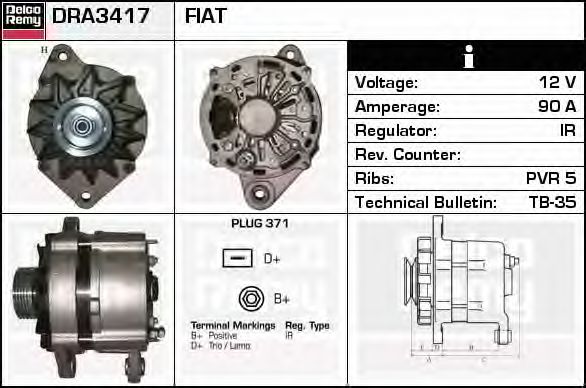 Imagine Generator / Alternator DELCO REMY DRA3417