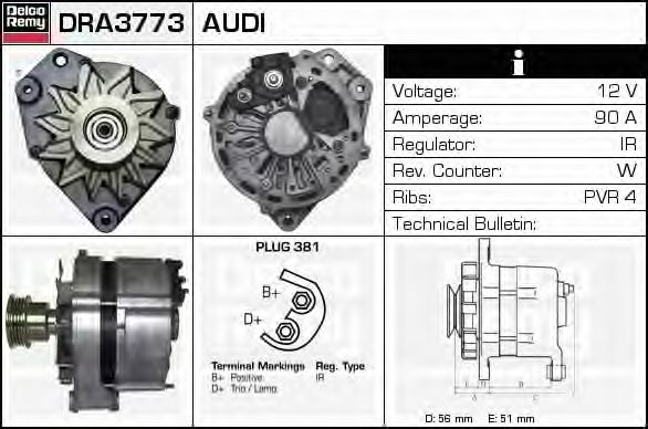 Imagine Generator / Alternator DELCO REMY DRA3773