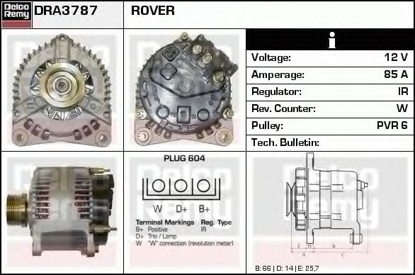 Imagine Generator / Alternator DELCO REMY DRA3787