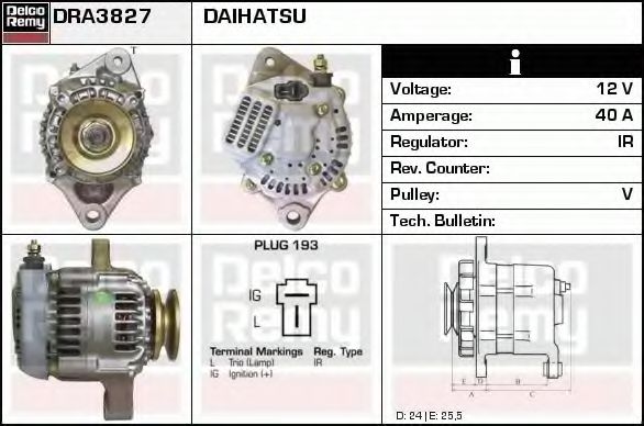 Imagine Generator / Alternator DELCO REMY DRA3827