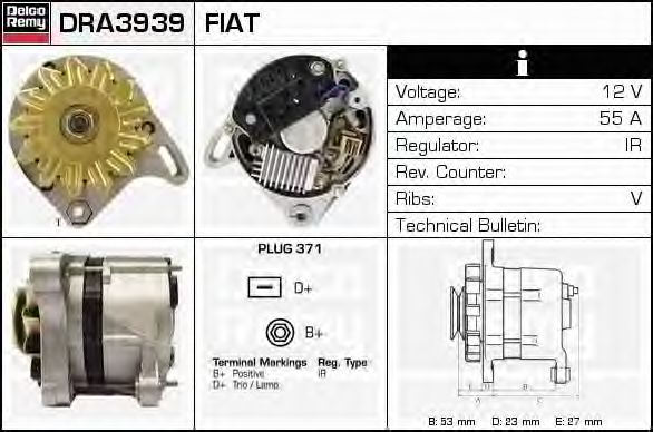 Imagine Generator / Alternator DELCO REMY DRA3939