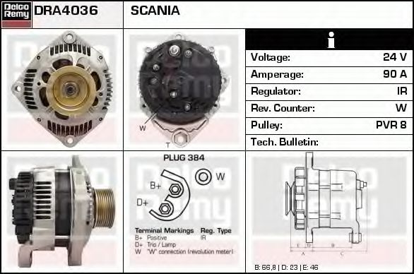 Imagine Generator / Alternator DELCO REMY DRA4036