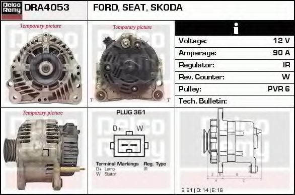 Imagine Generator / Alternator DELCO REMY DRA4053