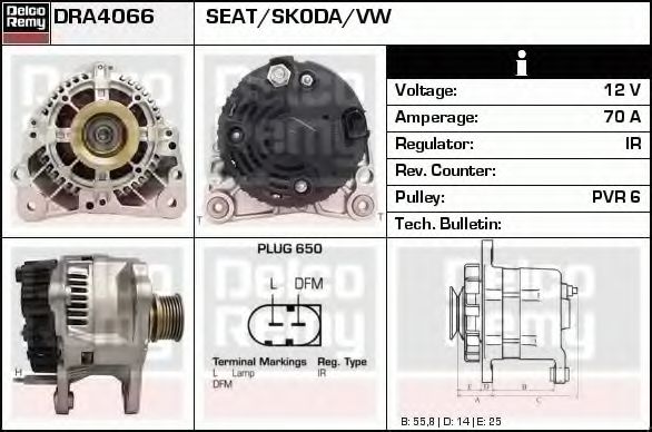 Imagine Generator / Alternator DELCO REMY DRA4066