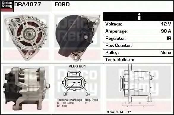 Imagine Generator / Alternator DELCO REMY DRA4077