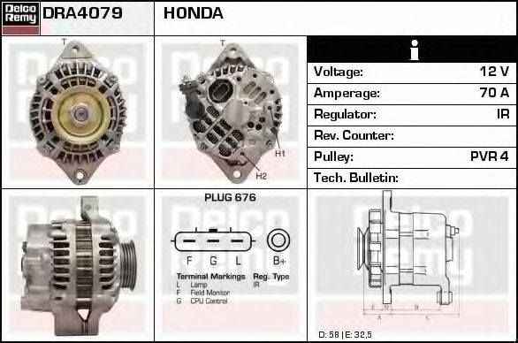 Imagine Generator / Alternator DELCO REMY DRA4079