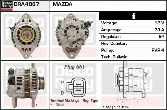 Imagine Generator / Alternator DELCO REMY DRA4087