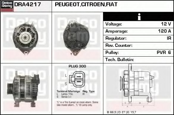 Imagine Generator / Alternator DELCO REMY DRA4217