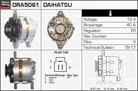 Imagine Generator / Alternator DELCO REMY DRA5061