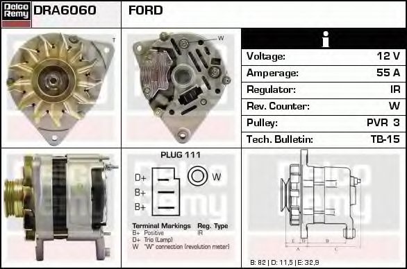 Imagine Generator / Alternator DELCO REMY DRA6060