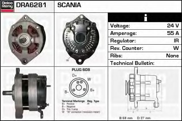 Imagine Generator / Alternator DELCO REMY DRA6281