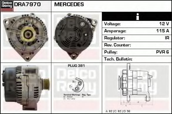 Imagine Generator / Alternator DELCO REMY DRA7970