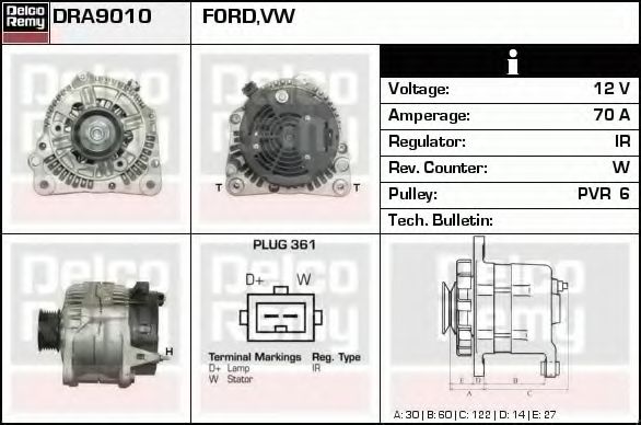 Imagine Generator / Alternator DELCO REMY DRA9010