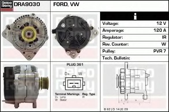 Imagine Generator / Alternator DELCO REMY DRA9030