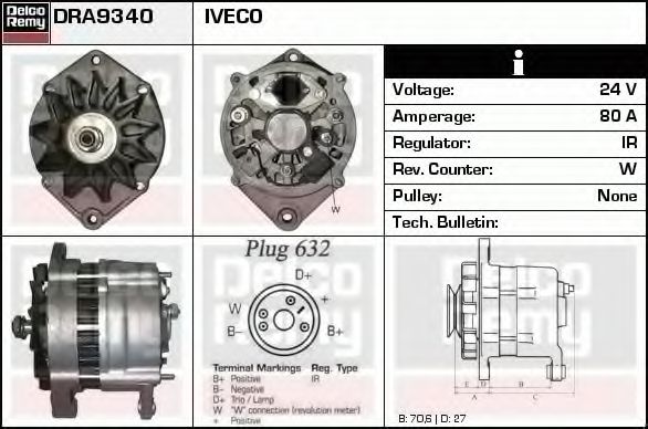 Imagine Generator / Alternator DELCO REMY DRA9340