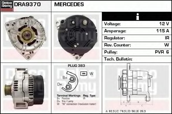 Imagine Generator / Alternator DELCO REMY DRA9370