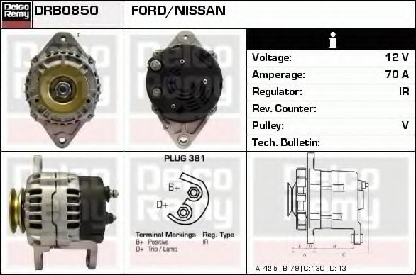 Imagine Generator / Alternator DELCO REMY DRB0850