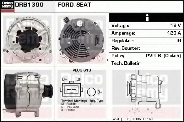 Imagine Generator / Alternator DELCO REMY DRB1300