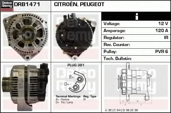 Imagine Generator / Alternator DELCO REMY DRB1471