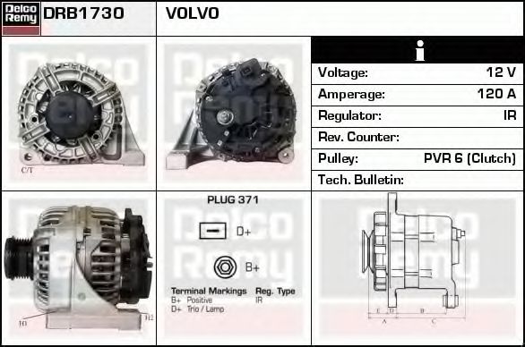 Imagine Generator / Alternator DELCO REMY DRB1730