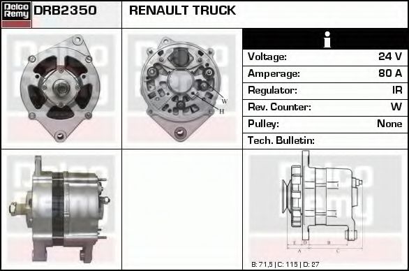 Imagine Generator / Alternator DELCO REMY DRB2350