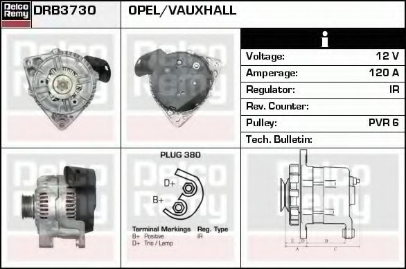 Imagine Generator / Alternator DELCO REMY DRB3730