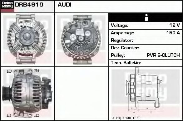 Imagine Generator / Alternator DELCO REMY DRB4910