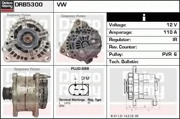 Imagine Generator / Alternator DELCO REMY DRB5300