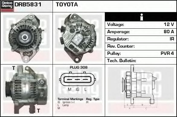 Imagine Generator / Alternator DELCO REMY DRB5831