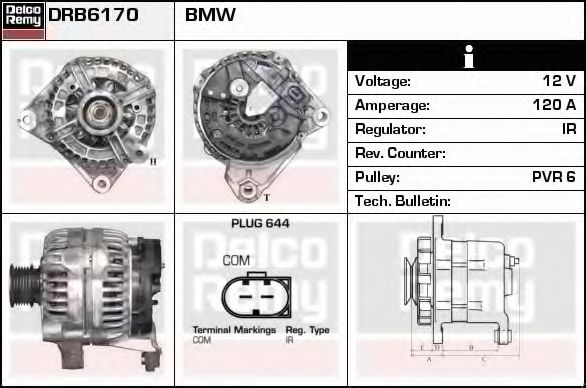 Imagine Generator / Alternator DELCO REMY DRB6170